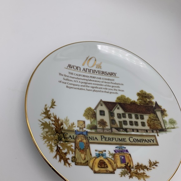 Avon 10th Anniversary 1987 Fine Porcelain Plate California Perfume Company 22k - Picture 11 of 12